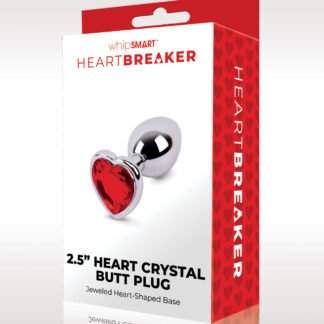 WhipSmart Heartbreaker 2.5" Heart Crystal Butt Plug - Red