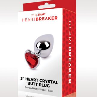 WhipSmart Heartbreaker 3" Heart Crystal Butt Plug - Red