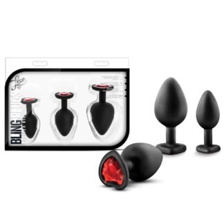 Blush Luxe Bling Plugs Training Kit - Black w/Red Gems