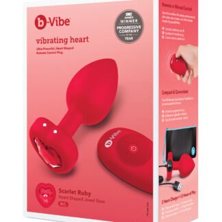 b-Vibe Vibrating Heart Plug M/L - Red