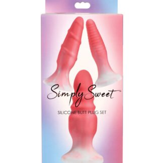 Curve Toys Simply Sweet Silicone Butt Plug Set - Pink