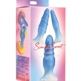 Curve Toys Simply Sweet Silicone Butt Plug Set - Blue