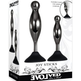 Evolved Joy Sticks 2 pc Plug Set - Black/Chrome