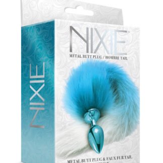 Nixie Metal Butt Plug w/Faux Fur Tail - Blue Metallic