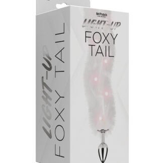 Foxy Tail Light Up Faux Fur Butt Plug - White