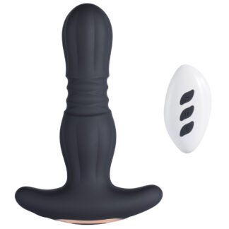 Agas Thrusting Butt Plug w/ Remote Control - Black