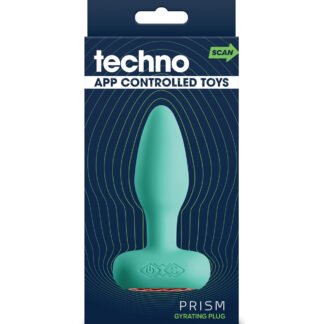 Techno Prism App Controlled Rotating & Vibrating Anal Plug - Teal