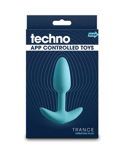 Techno Trance App Controlled Vibrating Anal Plug w/Remote - Blue