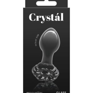 Crystal Flower Butt Plug - Black