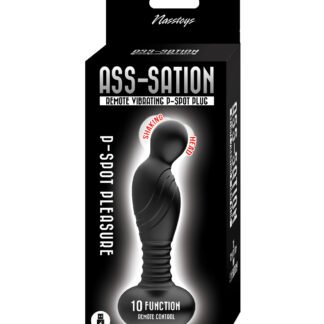 Ass-sation Remote Vibrating P Spot Plug - Black