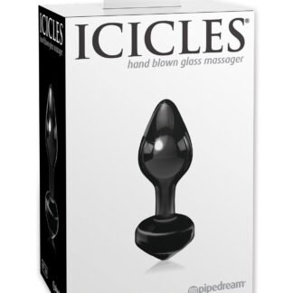 Icicles No. 44 Hand Blown Glass Butt Plug - Black