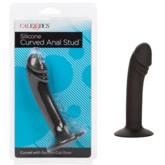 Silicone Curved Anal Stud - Black
