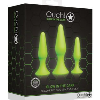 Shots Ouch Butt Plug Set - Glow in the Dark