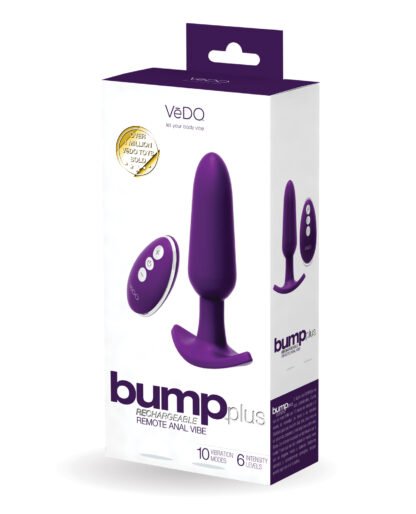 VeDO Bump Plus Rechargeable Remote Control Anal Vibe - Deep Purple