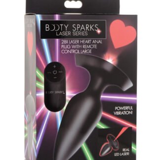 Booty Sparks Laser Heart Anal Plug w/Remote - Large