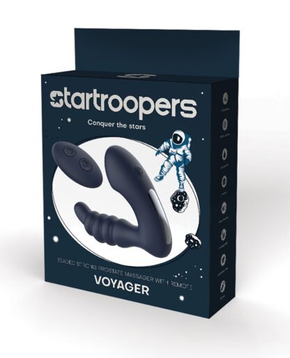 Star Troopers Voyager Beaded Strong Prostate Massager w/Remote - Black