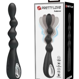 Pretty Love Federer Vibrating Beaded Anal Probe - Black