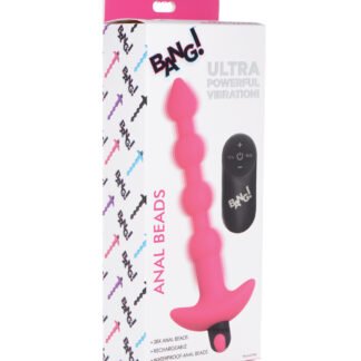 Bang! 28X Vibrating Silicone Anal Beads w/Remote Control - Pink